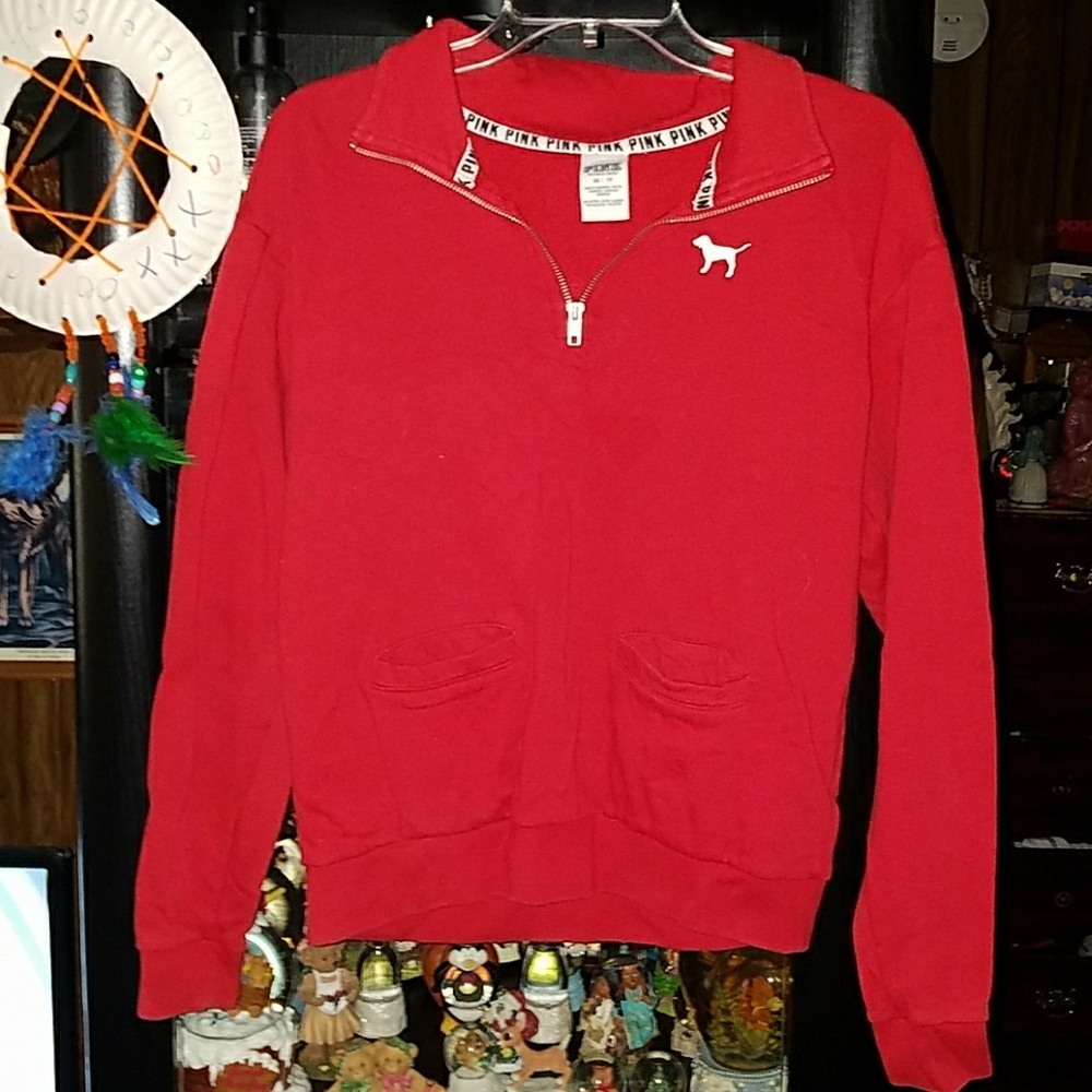 Women's pink long sleeve half zip from pink.